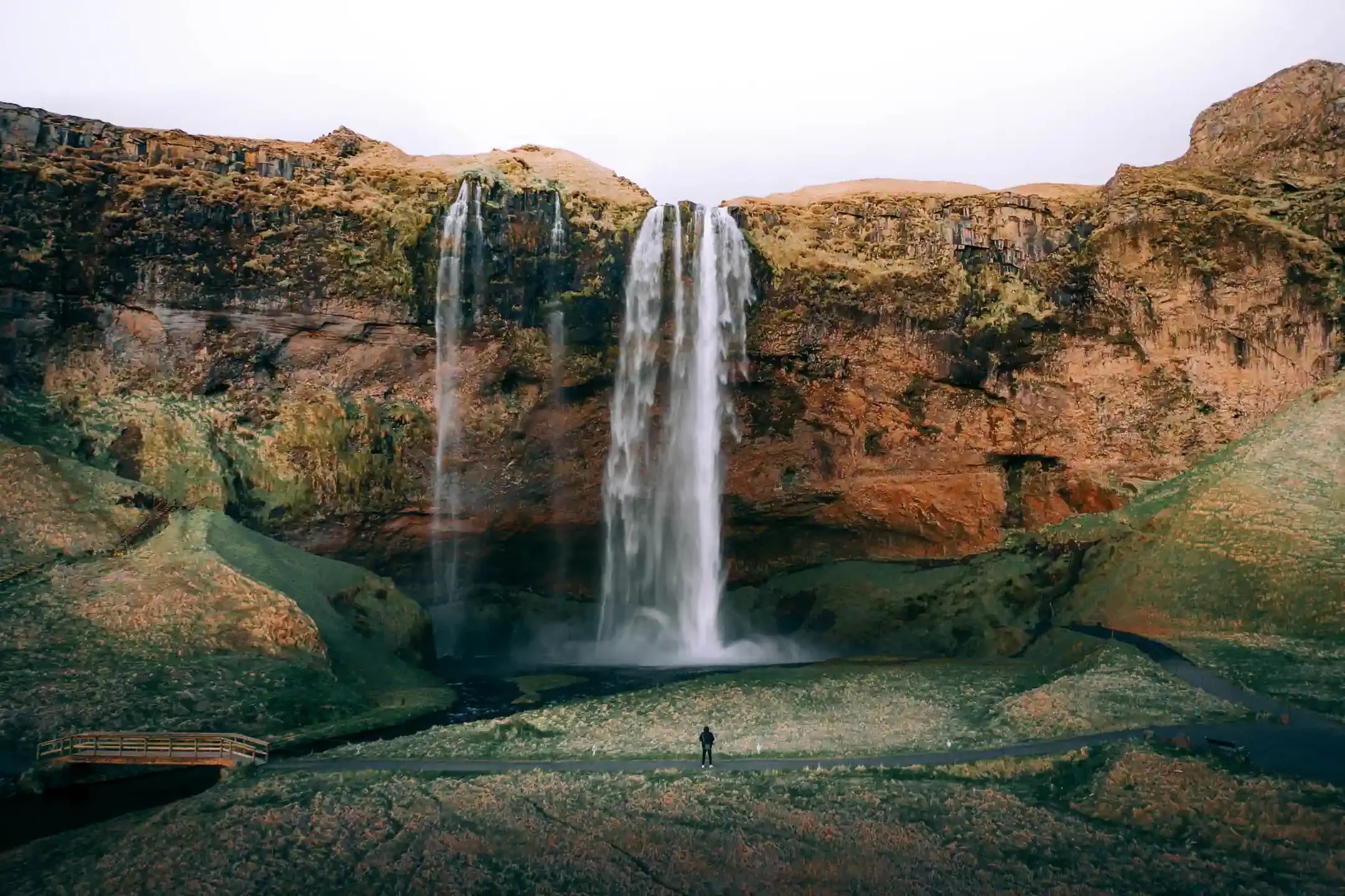 Easter camping in Iceland near Seljalandsfoss waterfall during early spring conditions